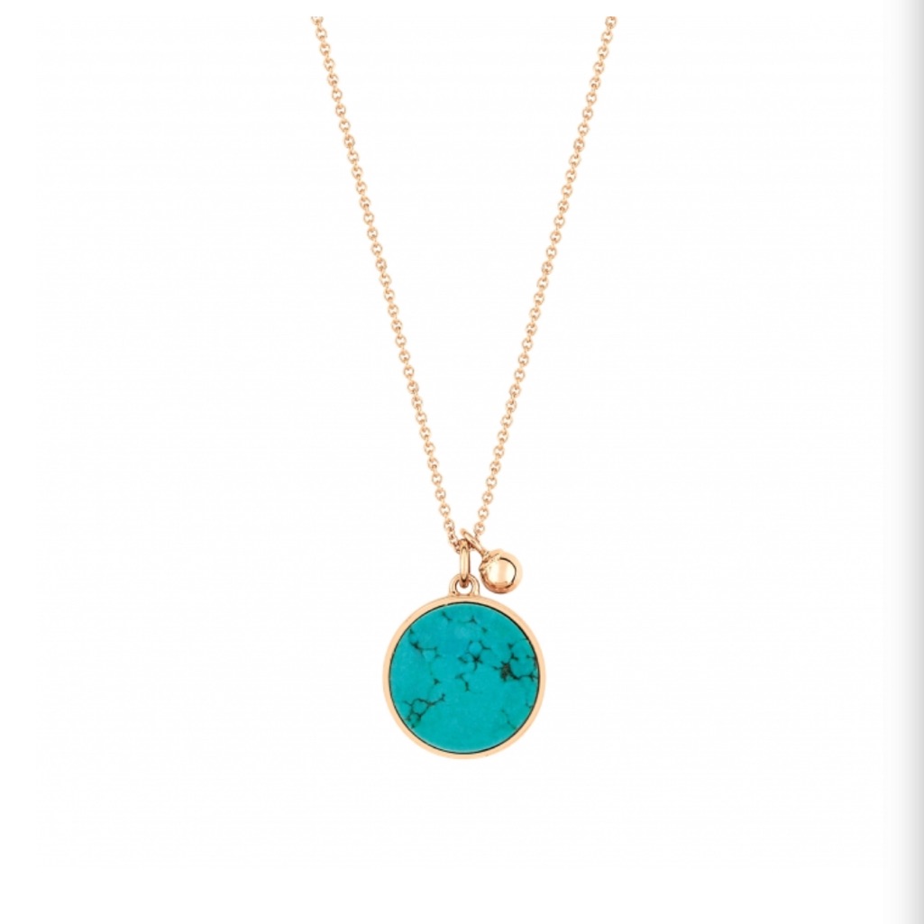 Ginette Ny 18k750 Ever Turquoise Disc On Chain 600$